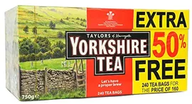 Чёрный чай Yorkshire Tea 160+80=240 Teebeutel - 750g Tea Bags