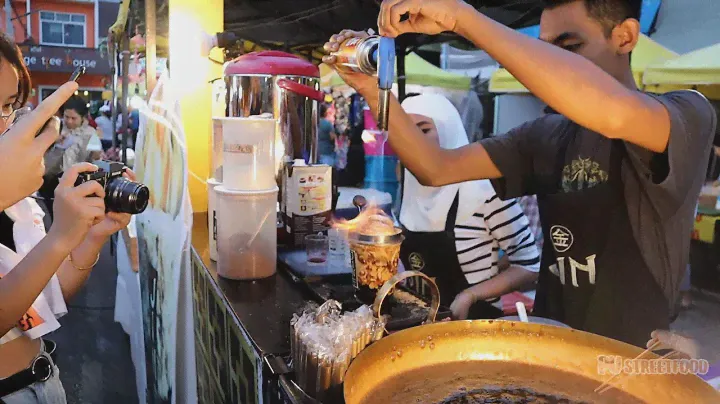 Taiwan Brown Sugar Boba Lava Tea in Thailand // PU STREET FOOD 🍵🍁🍬